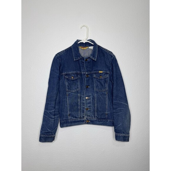 Vintage Rustler Trucker Denim Jean Jacket M Faded Distressed Cowboy Western USA